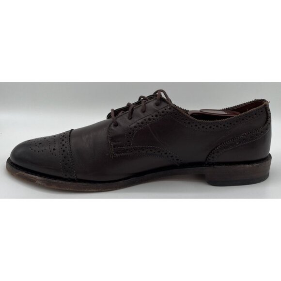 Allen Edmonds Lexington Oxford Brogue Cap-Toe Shoes Leather Dark Brown 10.5D - Picture 7 of 12